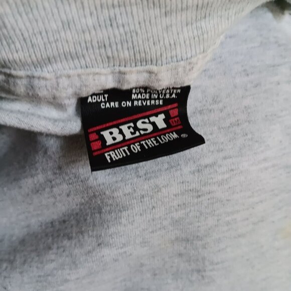 Vintage Mens T-shirt Large Single Stitch Gray 1990's Cambridge Nebraska FTL USA - Picture 6 of 6